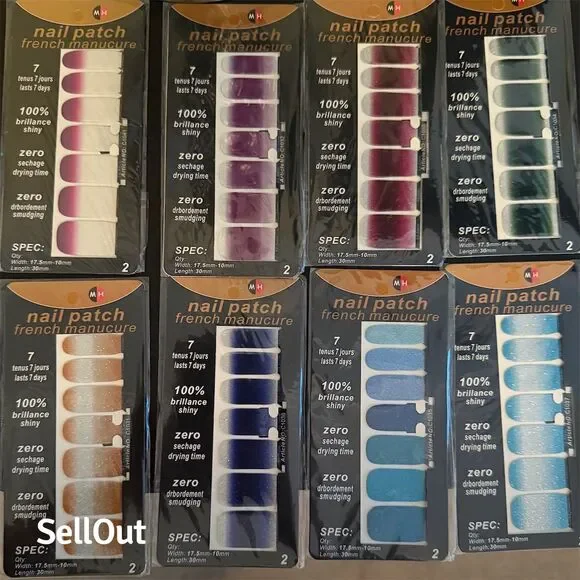 MH French Manucure Manicure Nail Patch 8 Sets Multicolor - Picture 1 of 6